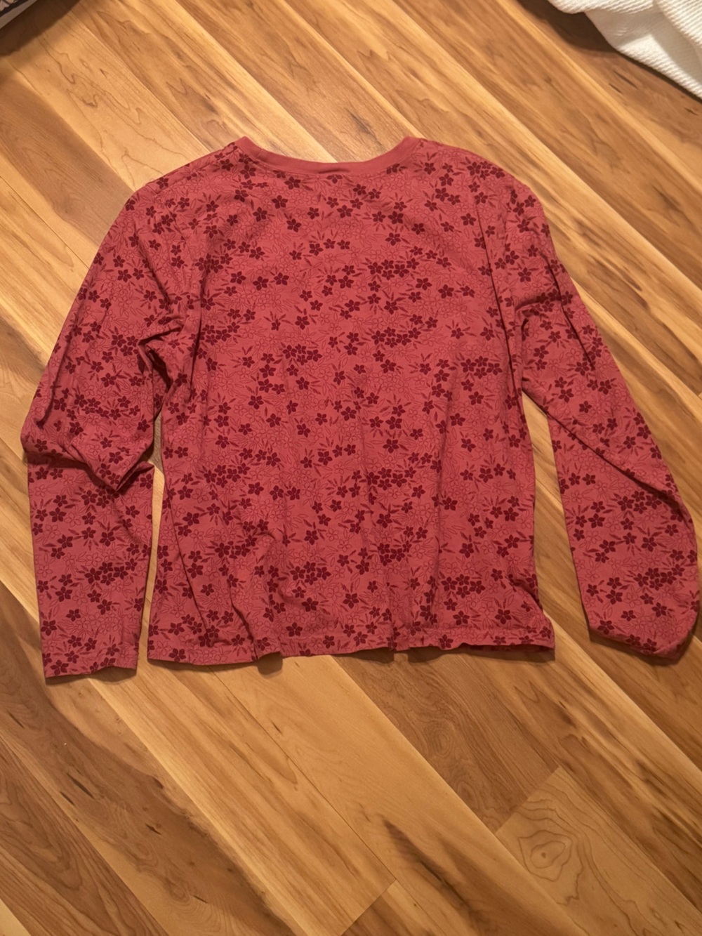 L.L. Bean | Cotton Rose Pink Floral Long Sleeve Tee - Picture 2 of 4